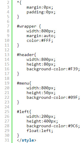 Thiết kế layout web bằng css 009